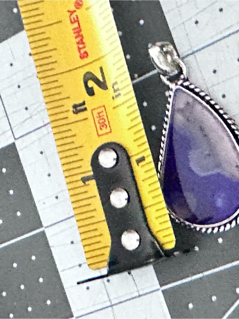 Artisan Handcrafted Purple Teardrop DYED AGATE Pendant Necklace - Picture 12 of 13
